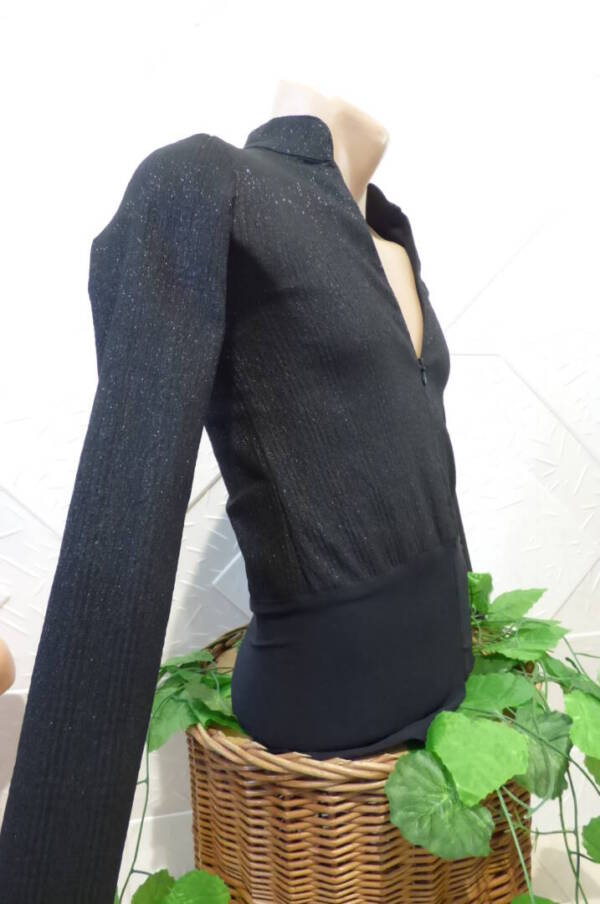 Черна риза боди за спортни танци - Image 3