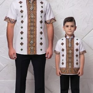 Мъжка  риза с етно мотиви