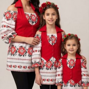Дамска или детска туника и елече с Български етно мотиви