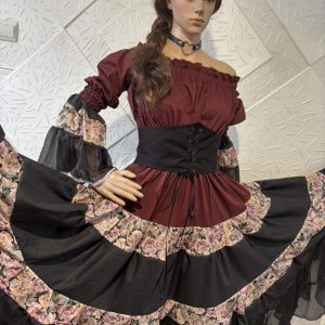 Рокля за ромски танци на ластици с корсет